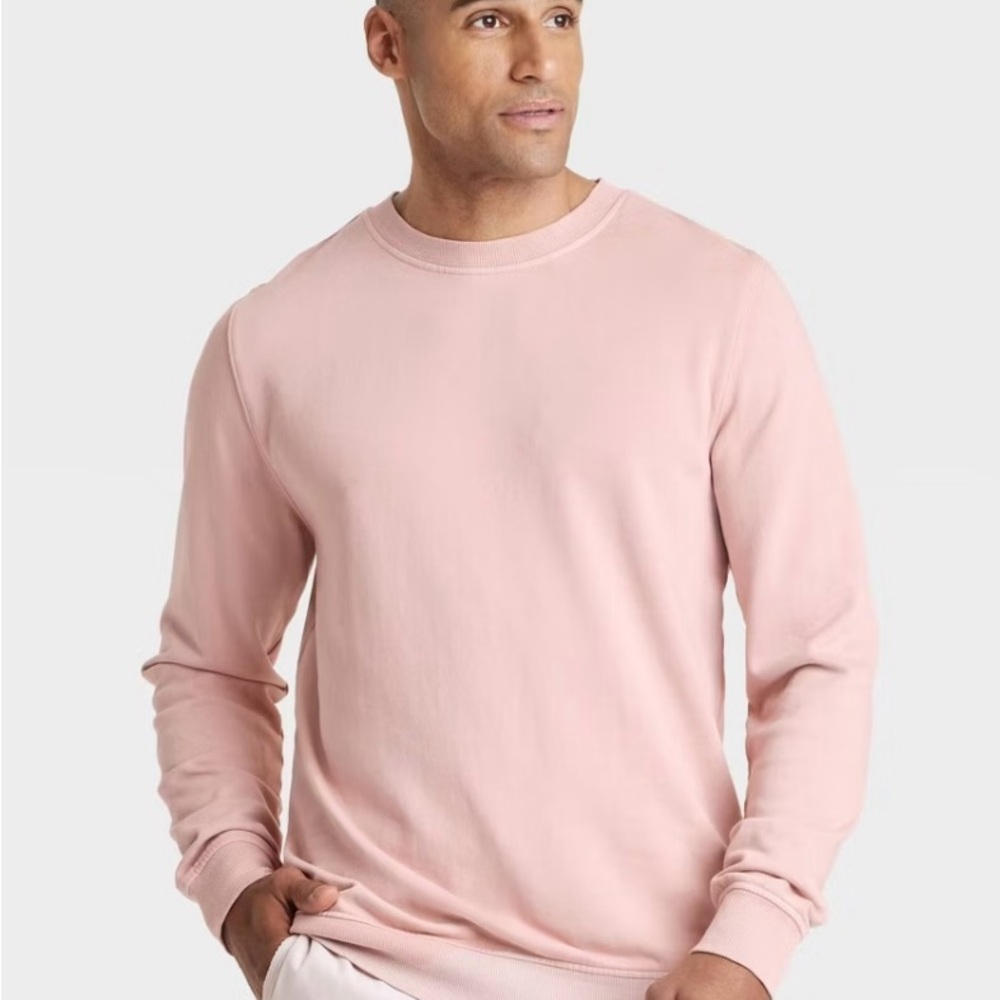 Men’s Goodfellow  & Co Pink French Terry Pullover Crewneck Sweatshirt SZ M NWT